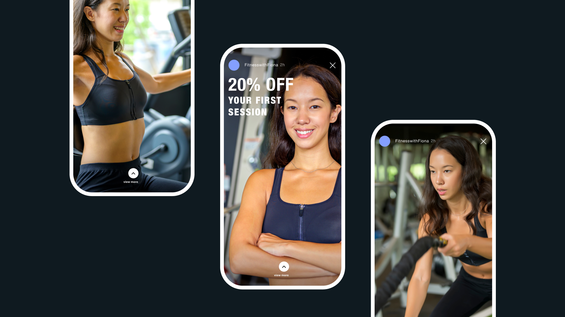 Mobile workout app with 20% off first sesssion.