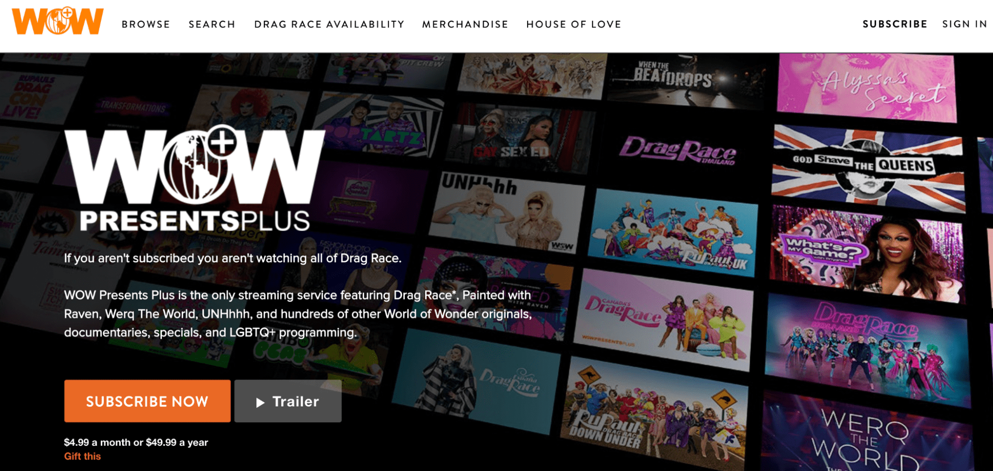 WOW Presents Plus OTT channel screenshot